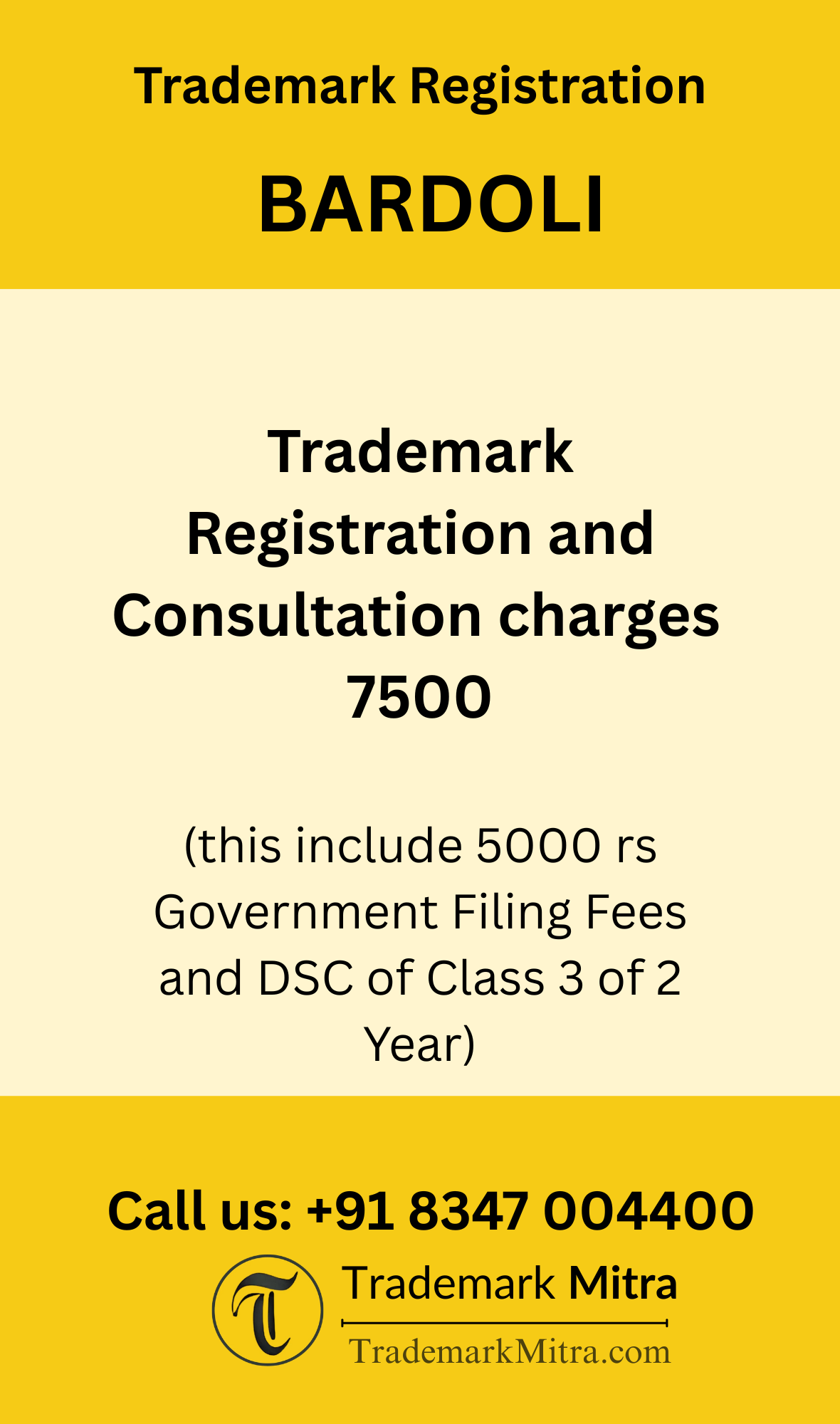trademark registration charges in Bardoli