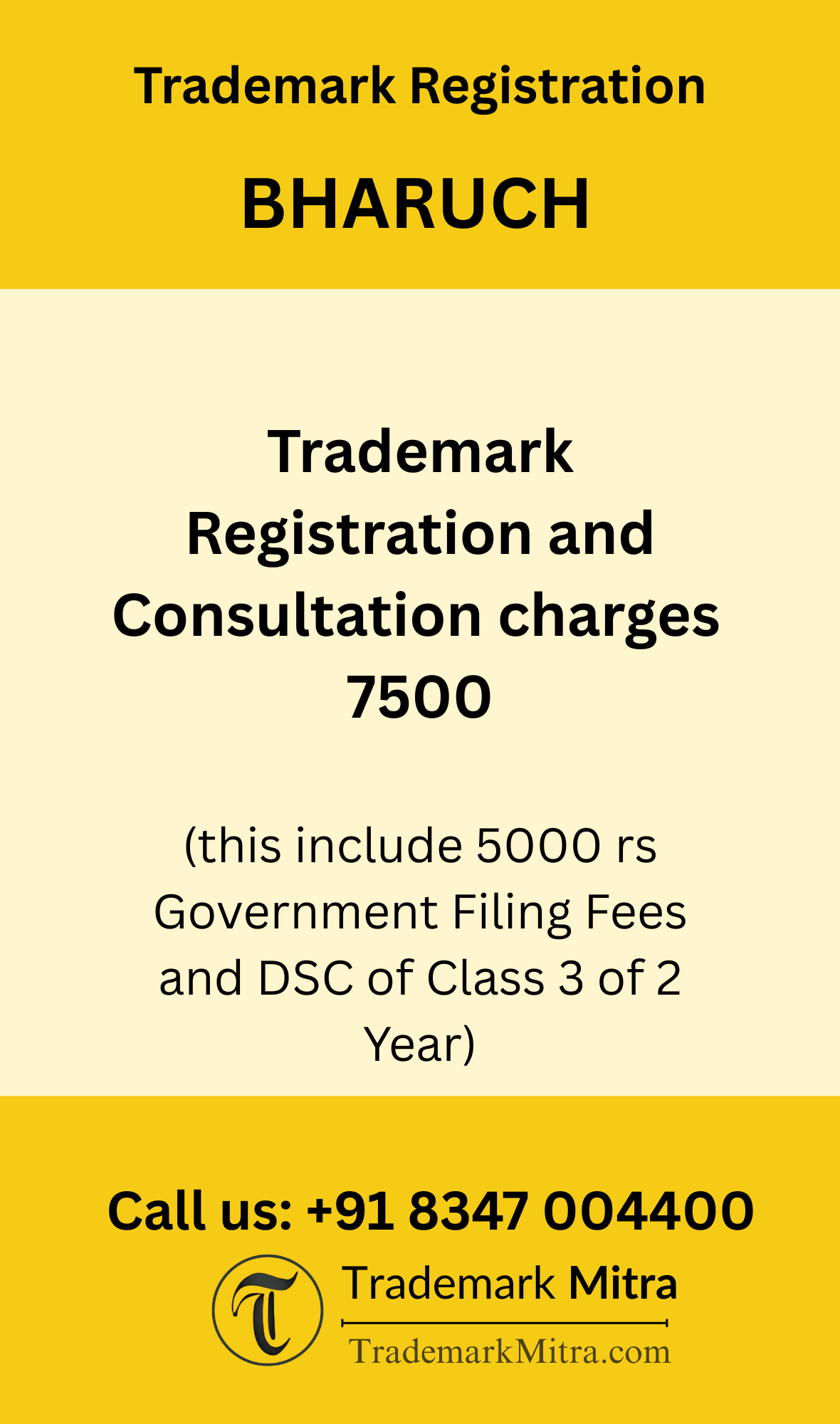 trademark registration charges in Bharuch