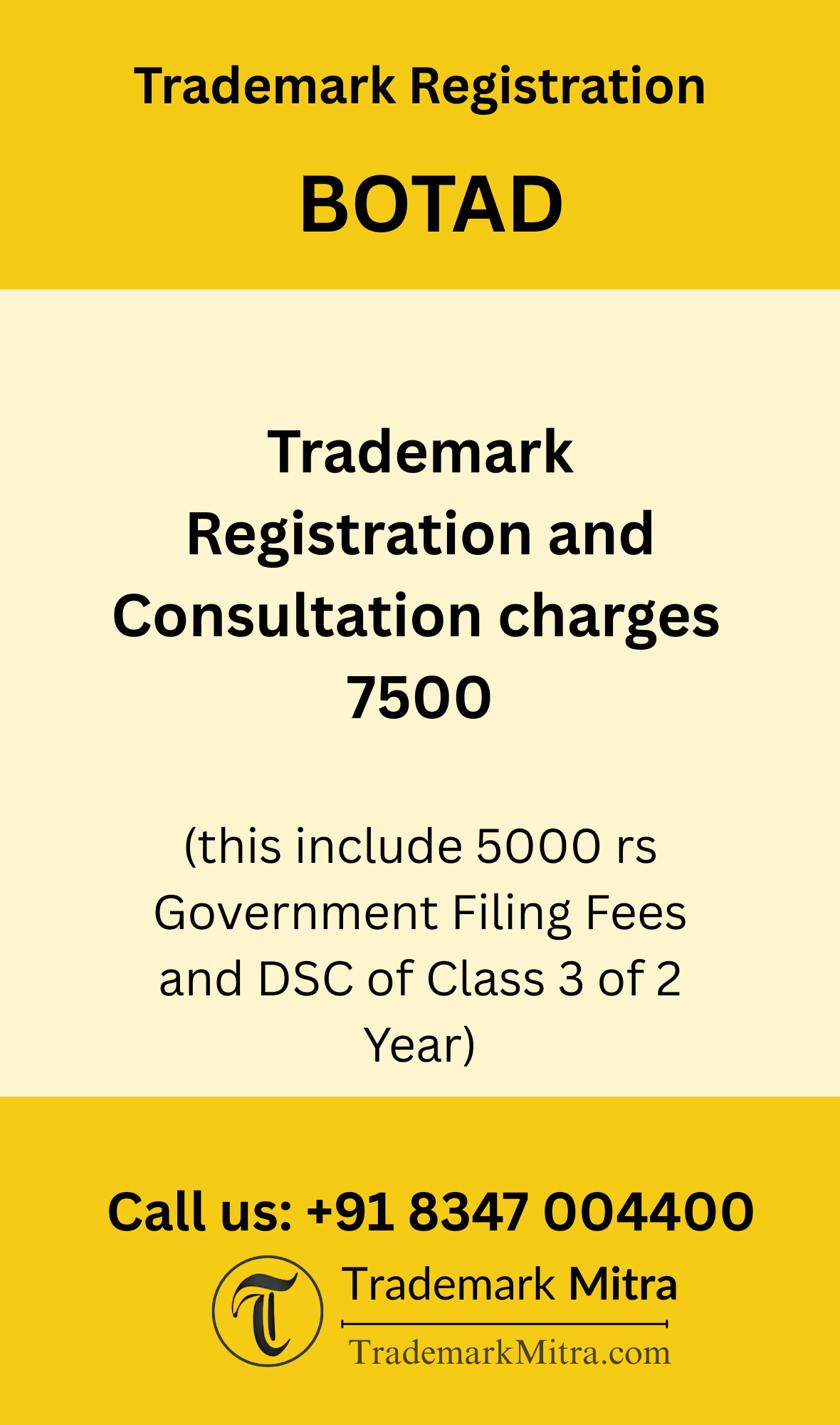 trademark registration charges in Botad