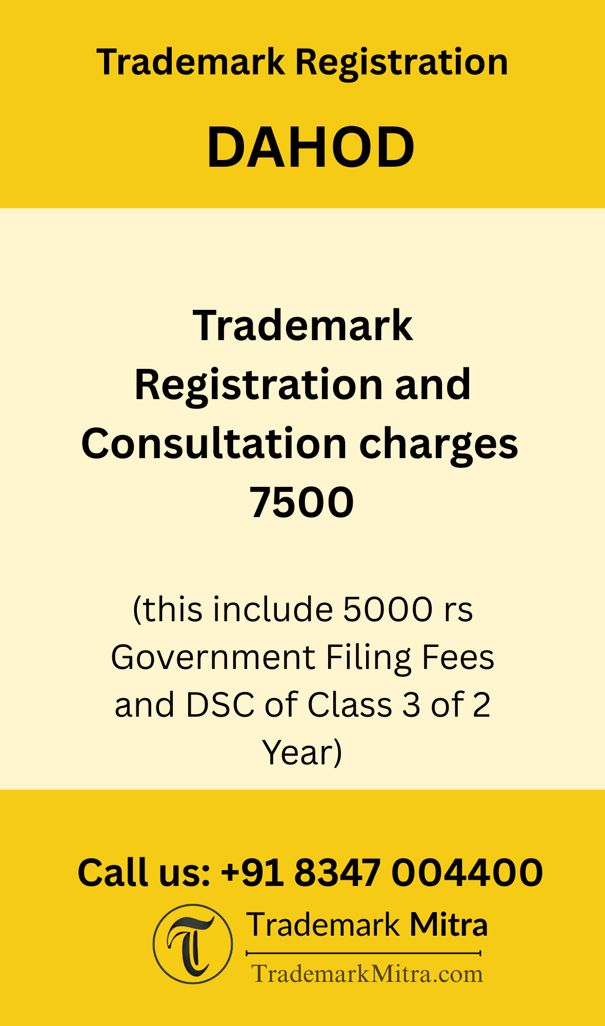 trademark registration charges in Dahod