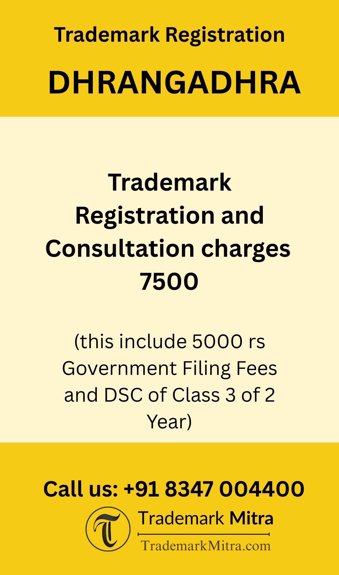 trademark registration charges in Dhrangadhra
