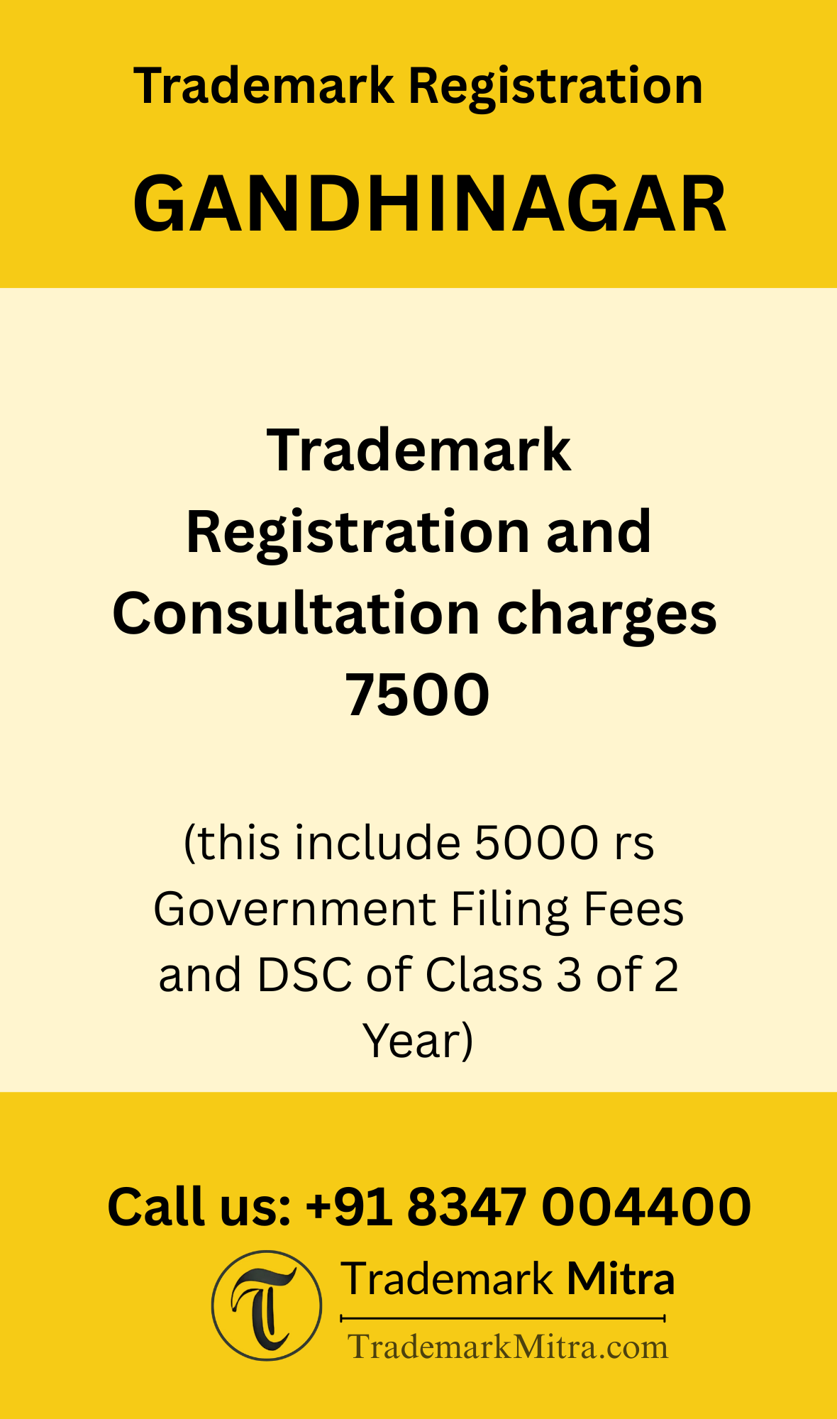 trademark registration charges in Gandhinagar
