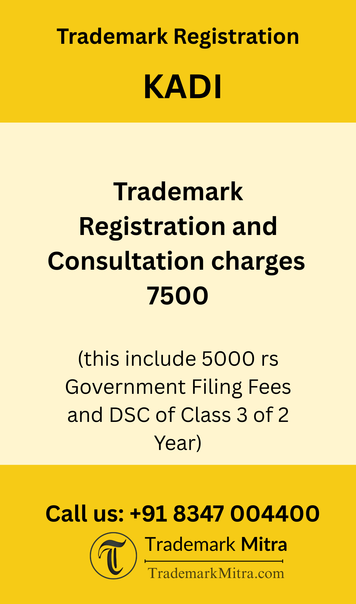 trademark registration charges in Kadi