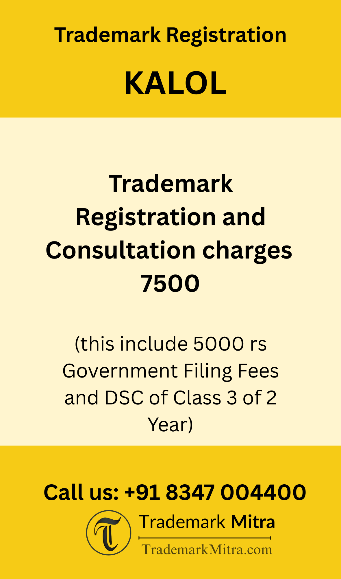 trademark registration charges in Kalol