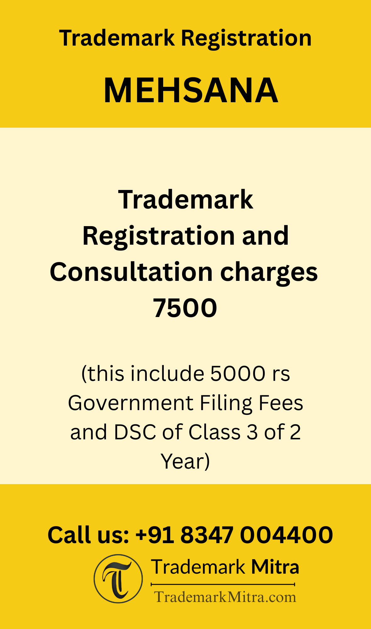 trademark registration charges in Mehsana