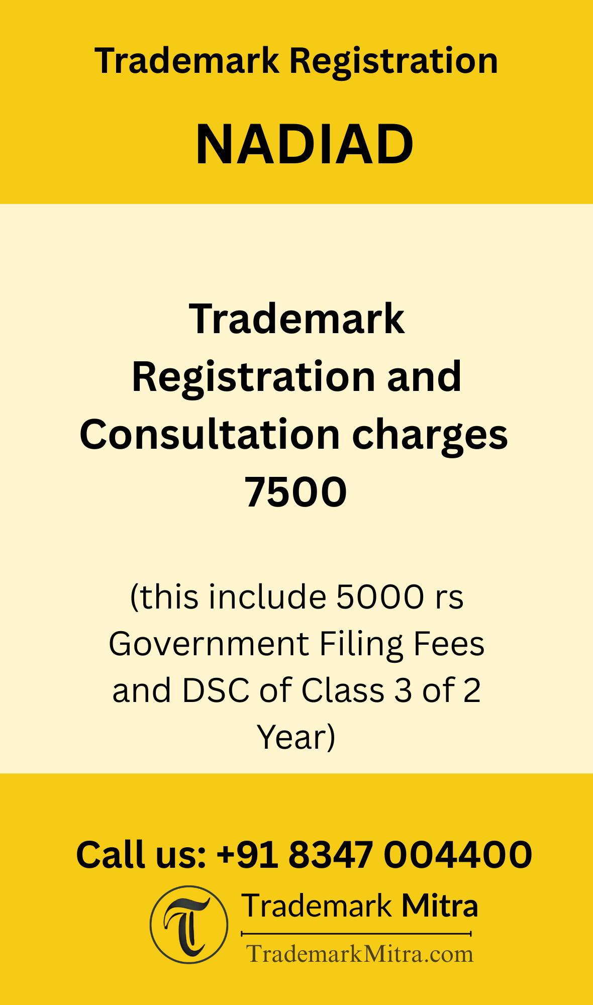 trademark registration charges in Nadiad