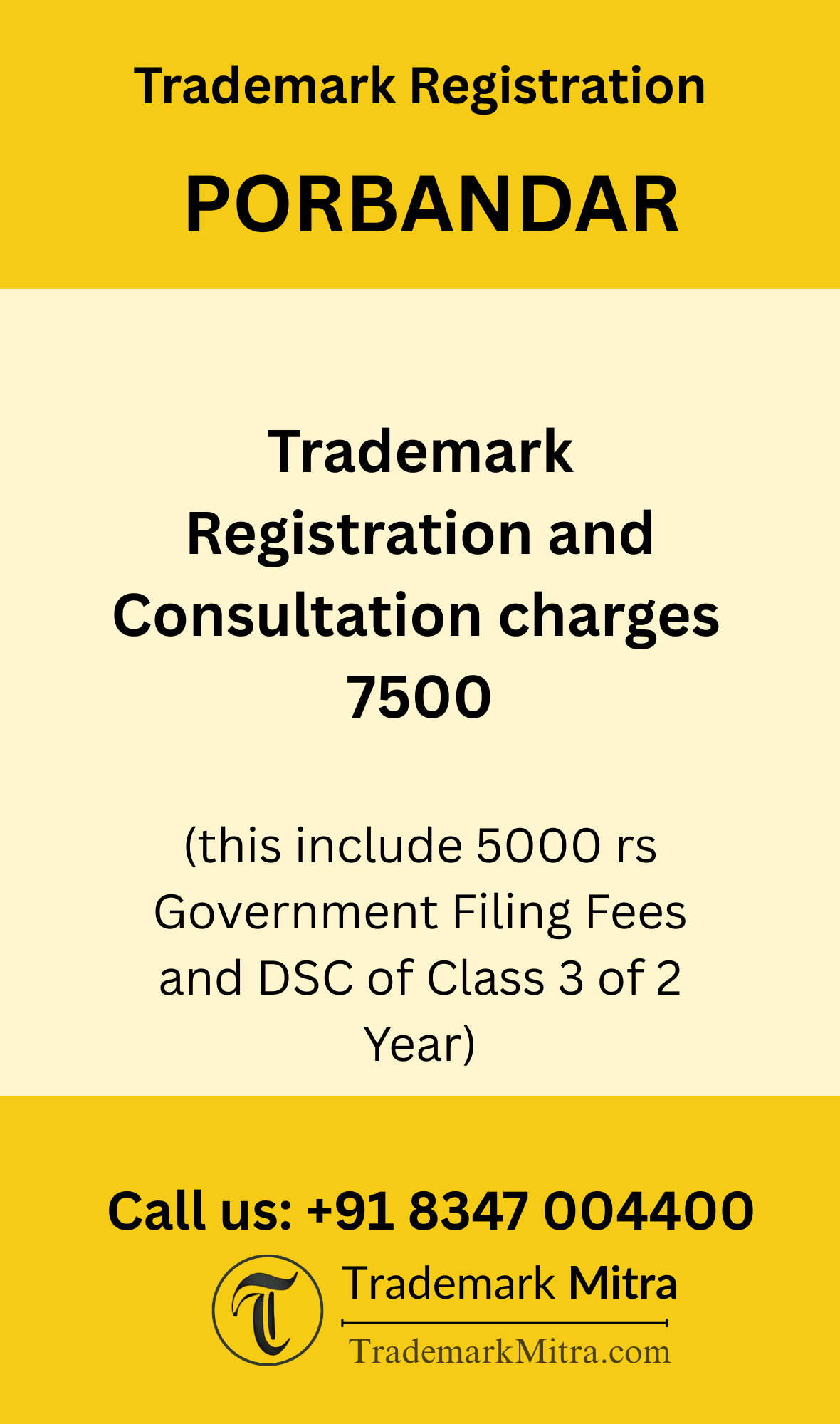 trademark registration charges in Porbandar